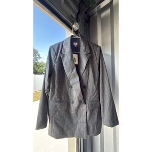 Women's Double Breasted Blazer  a New Day™ Gray Pinstripe S